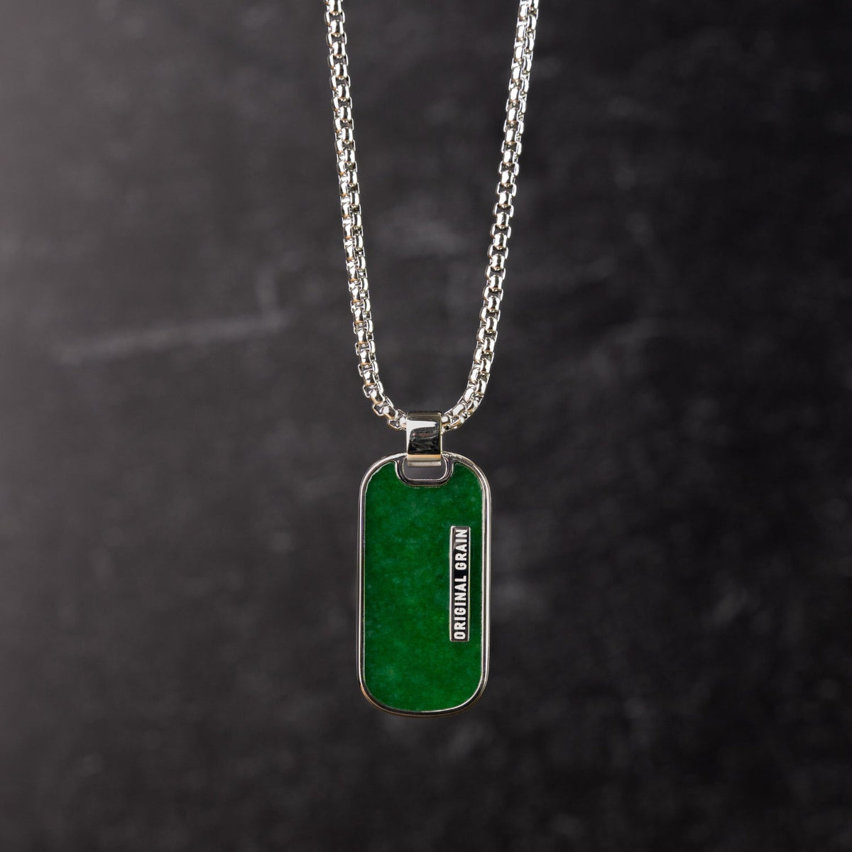 Jade Silver Dog Tag