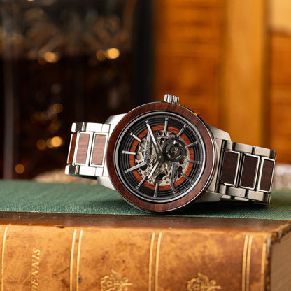 Rosewood Silver Barrel Automatic 46mm