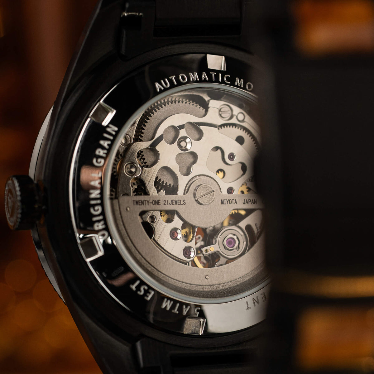 Burlwood Black Vintage Automatic 40mm