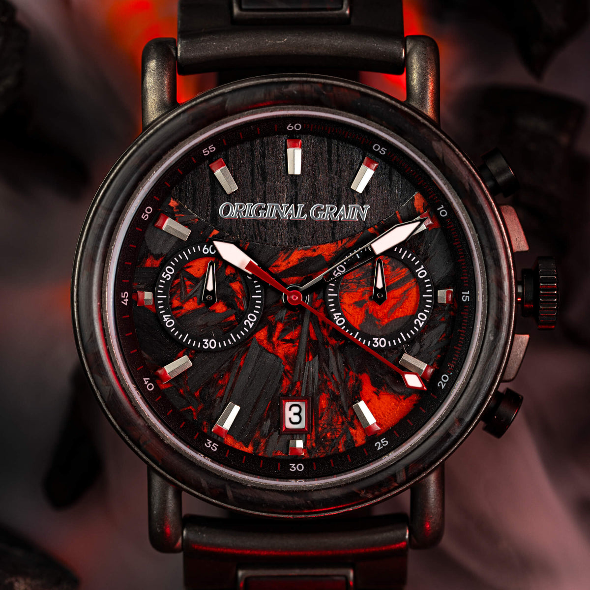 Forest Fire Red Chrono 44mm