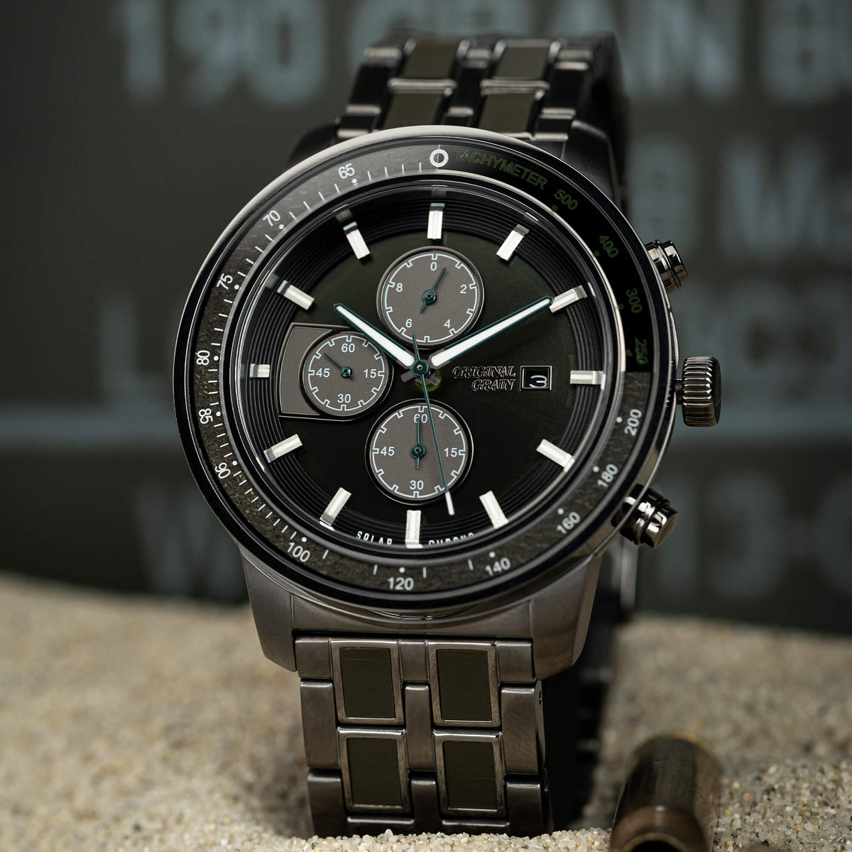 Military Green Barrel Solar Chrono 45mm