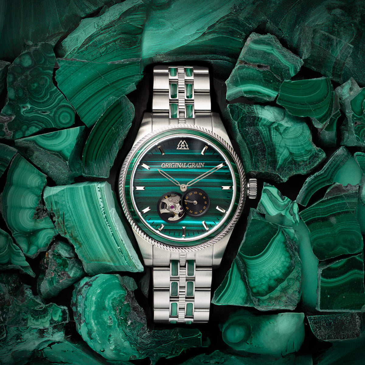 Malachite Silver Vintage Automatic 40mm