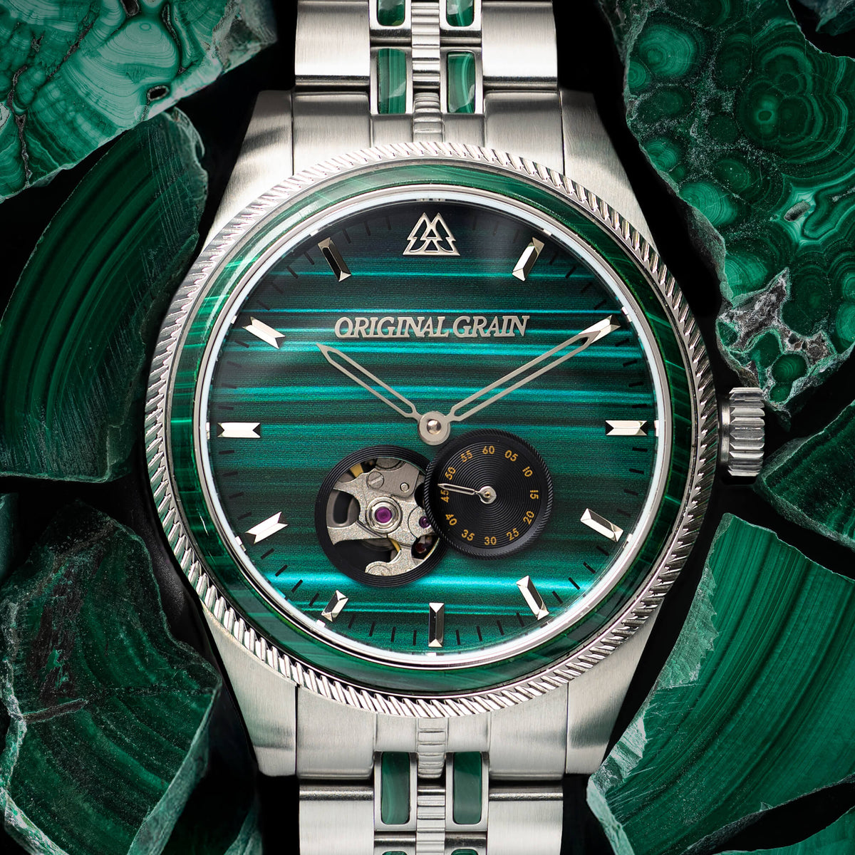 Malachite Silver Vintage Automatic 40mm