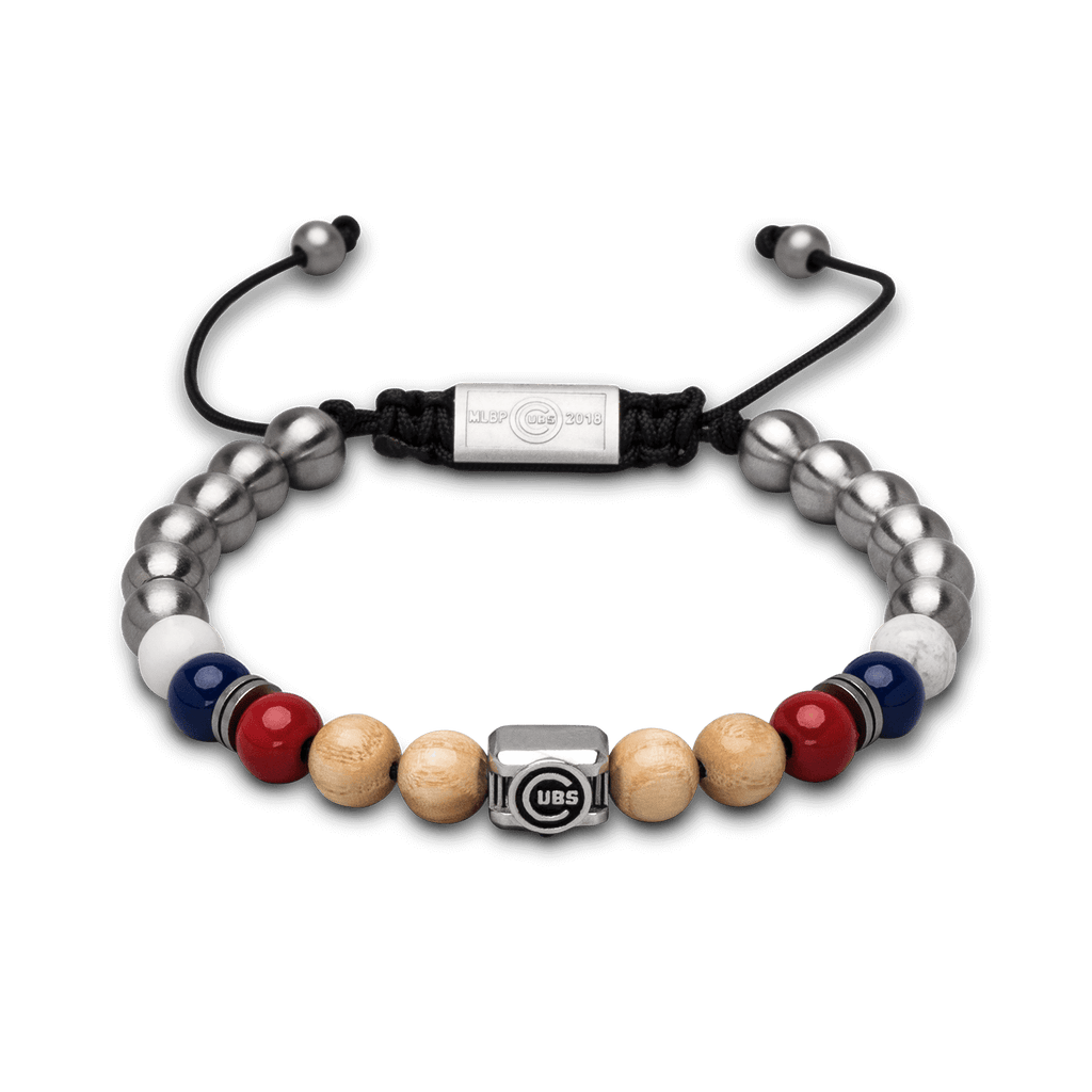 Chicago Cubs Square Macrame Bracelet 8mm