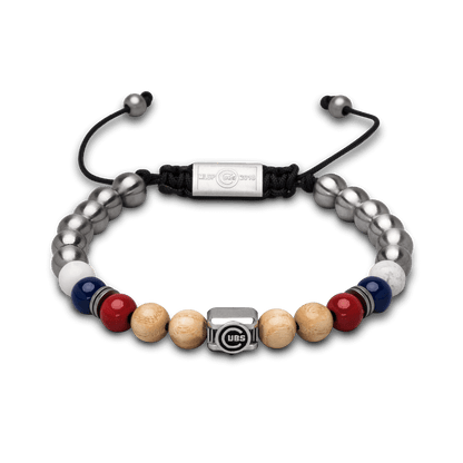 Chicago Cubs Square Macrame Bracelet 8mm