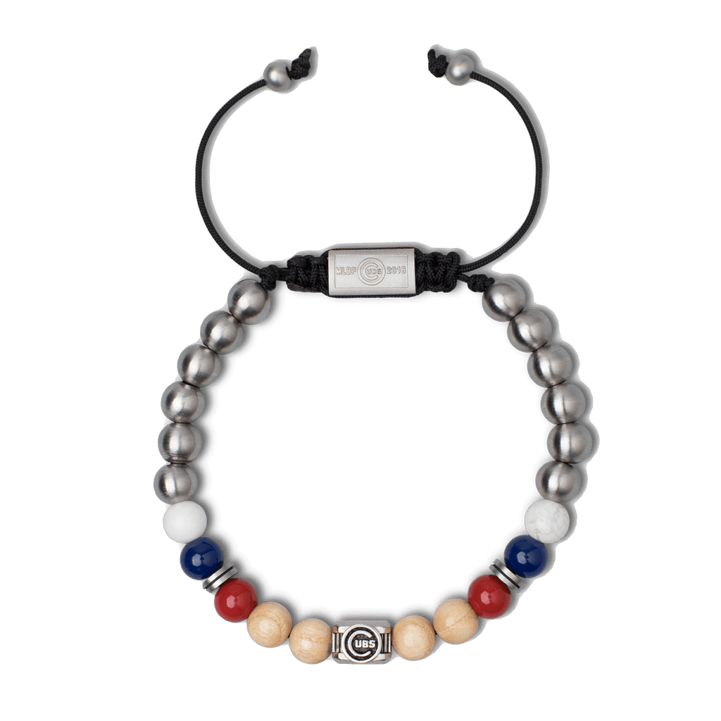 Chicago Cubs Square Macrame Bracelet 8mm