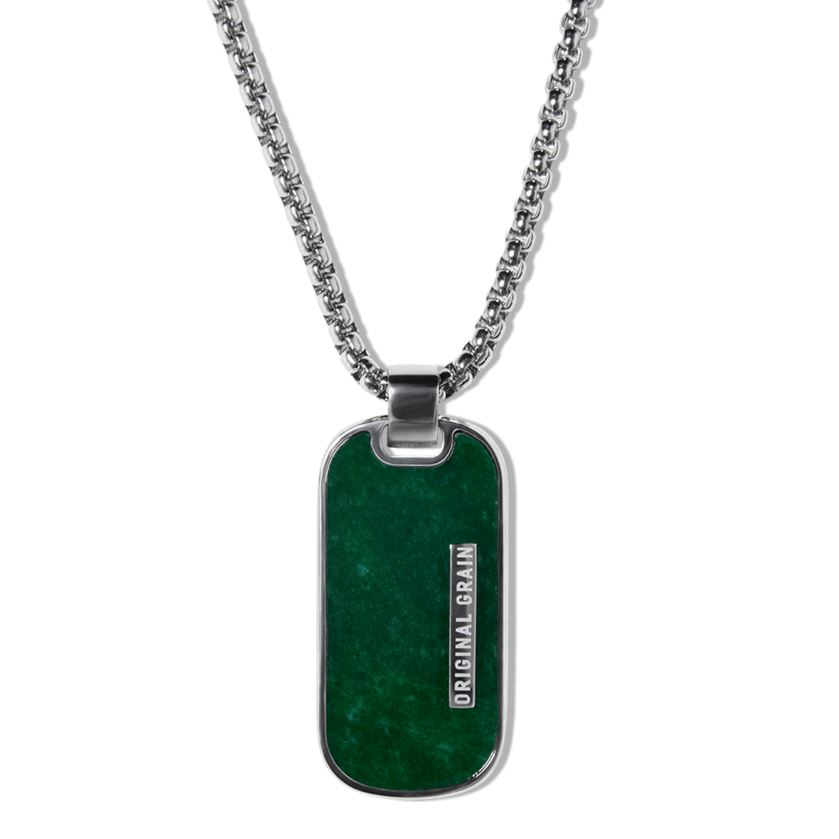 Jade Silver Dog Tag
