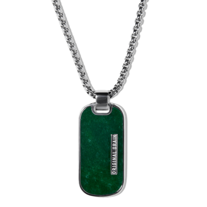 Jade Silver Dog Tag