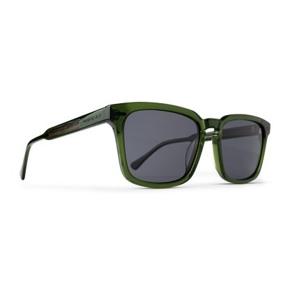 Sunset Black Walnut Transparent Green Sunglasses