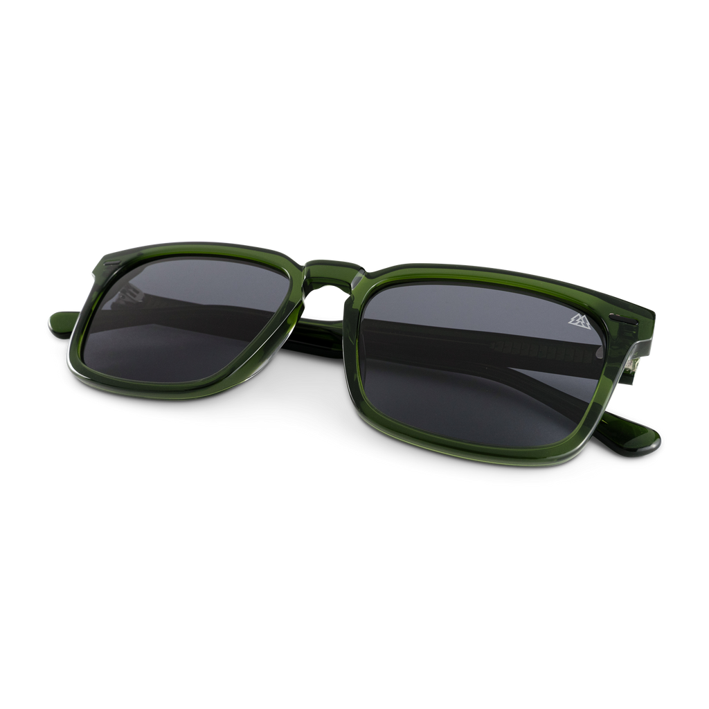 Sunset Black Walnut Transparent Green Sunglasses