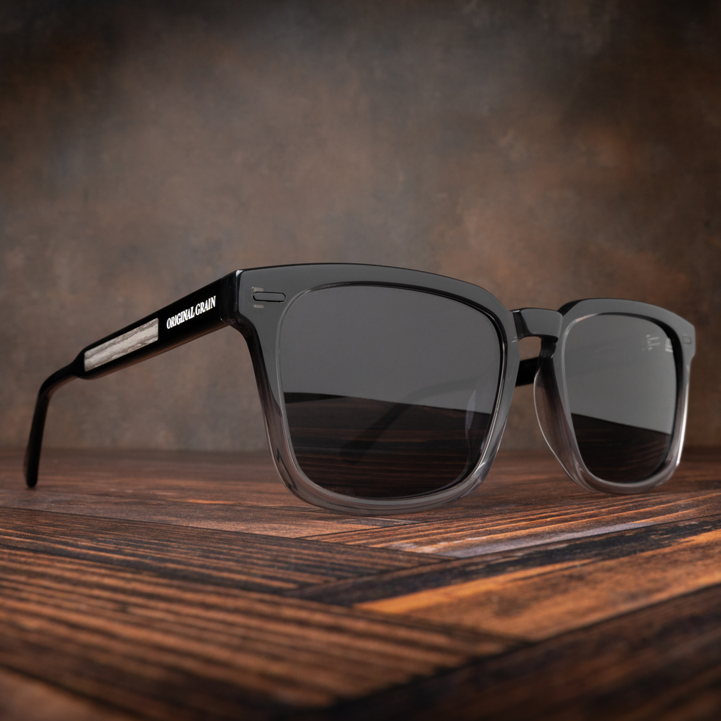Sunset Grey oak Transparent Black Sunglasses