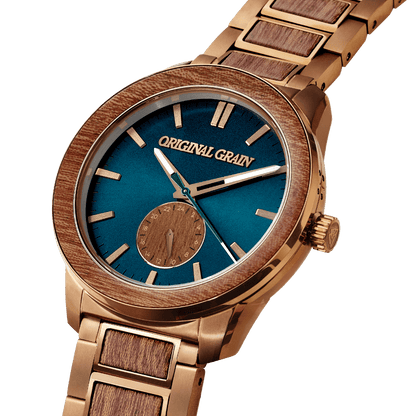 Sapele Teal Dial Bronze Barrel 46mm