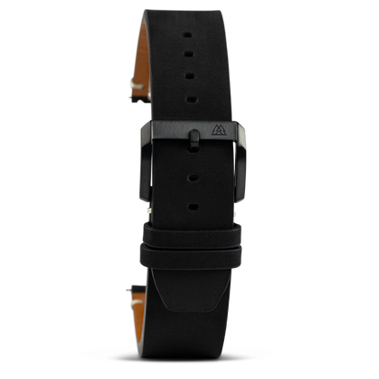 Midnight Black Raw Edge 22mm Leather Band