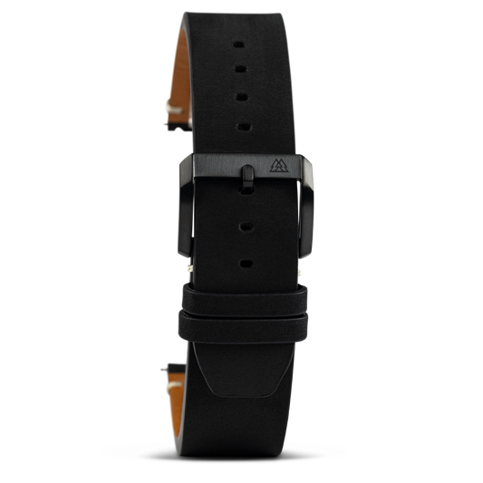 Midnight Black Raw Edge 23mm Leather Band