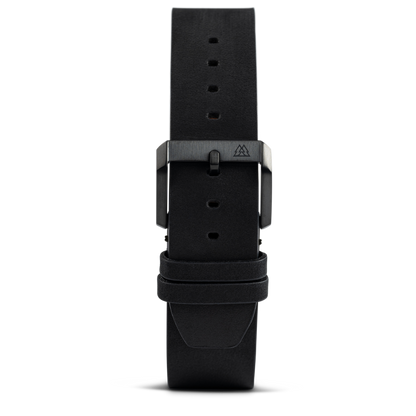 Midnight Black Raw Edge 22mm Leather Band