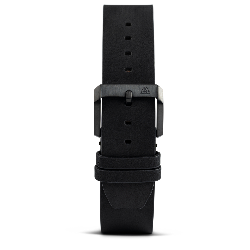 Midnight Black Raw Edge 23mm Leather Band