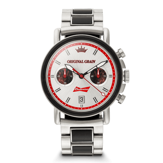 Budweiser King of Beers Silver Chrono 44mm