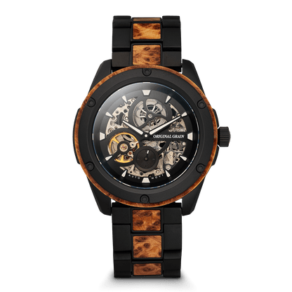 Burlwood Black Rugged Auto 44mm