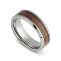 Burlwood Silver Single Barrel Beveled Ring
