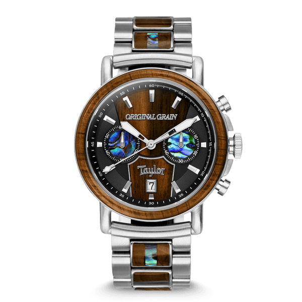Limited Edition Cameroon Ebony Taylor Guitar Stainless Steel Chrono 44mm