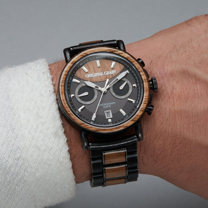 Koa Stonewashed Steel Chrono 44mm