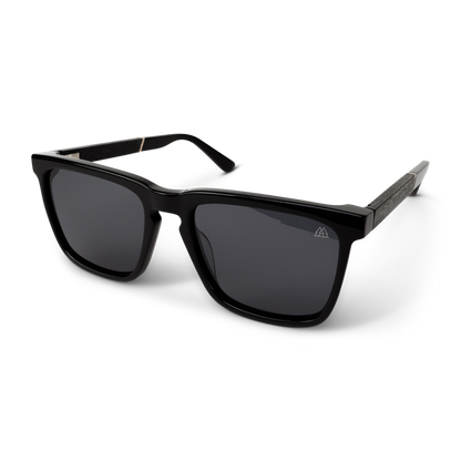 Revival Ebony Gold Shiny Black Sunglass