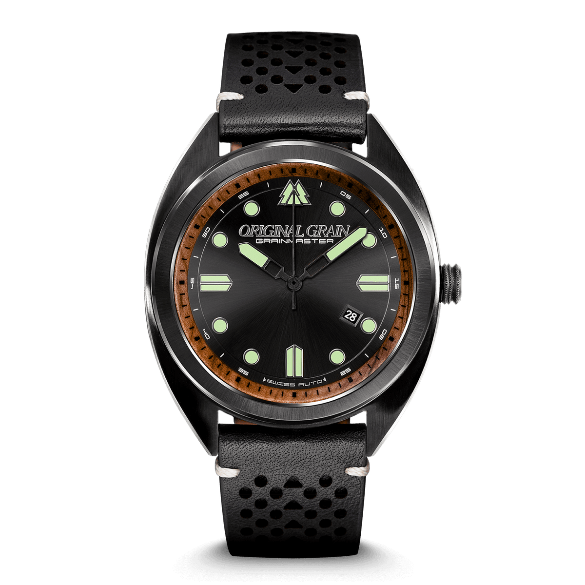 Burled Walnut Black Grainmaster Automatic 45mm