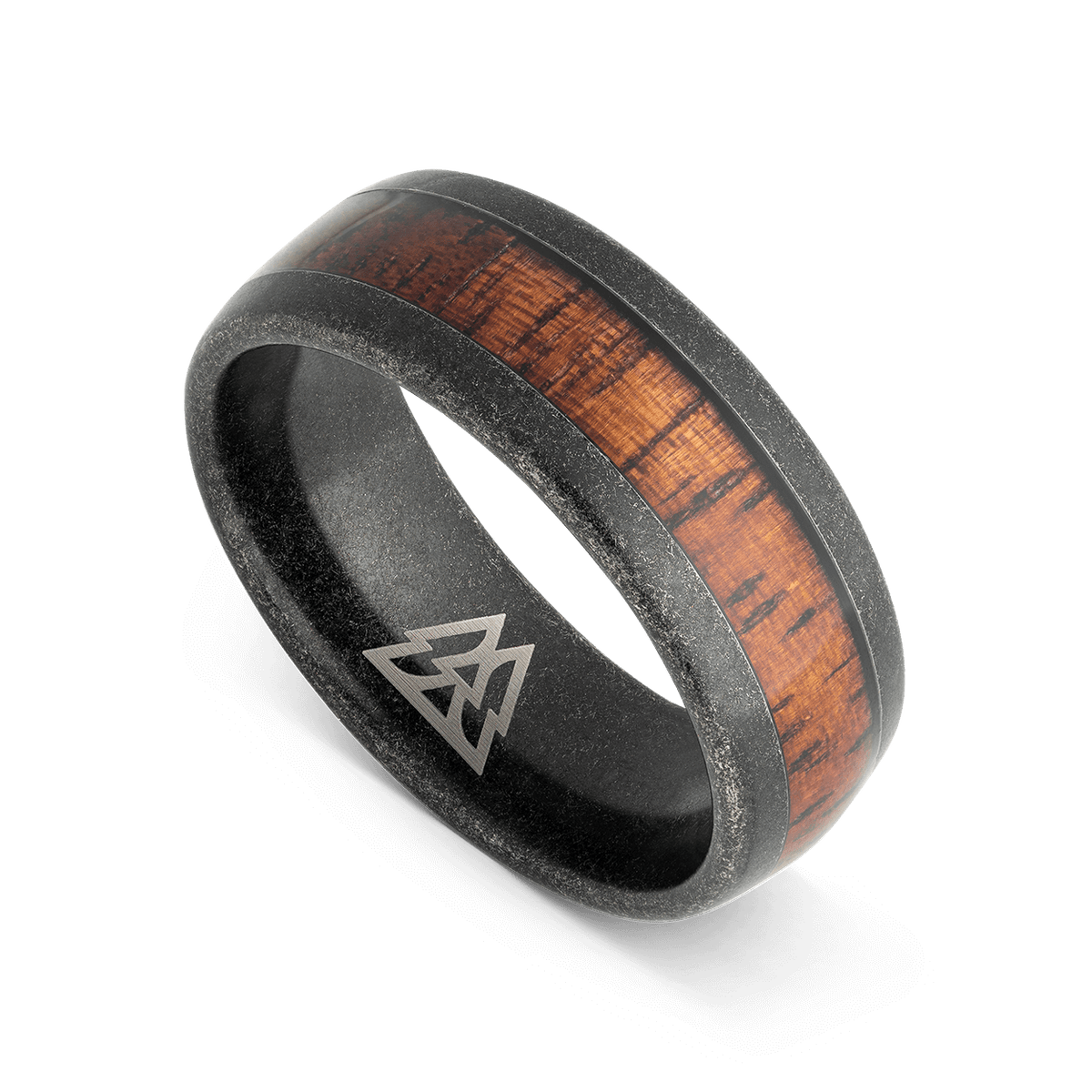 Koa Stonewashed Single Barrel Ring