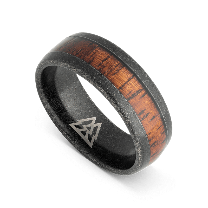 Koa Stonewashed Single Barrel Ring