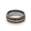 Hawaiian Koa Silver Double Barrel Ring
