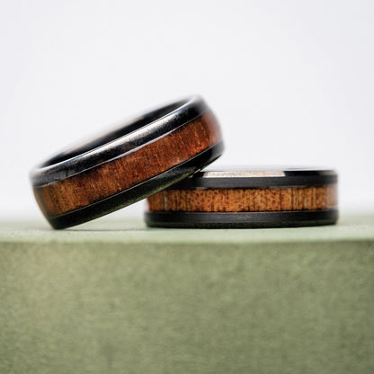 Koa Stonewashed Single Barrel Ring