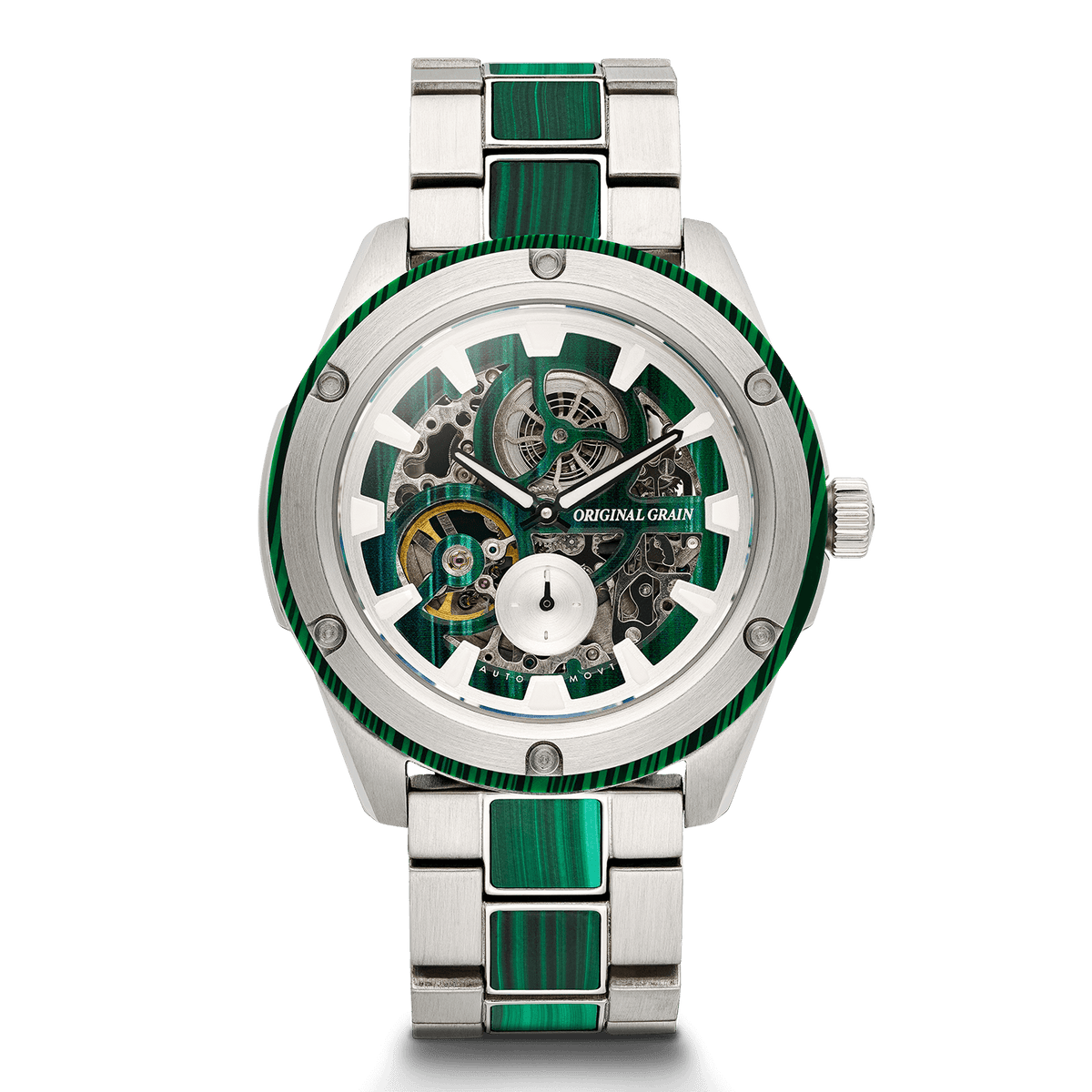 Malachite Rugged Silver Automatic 45mm