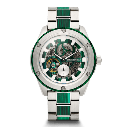 Malachite Rugged Silver Automatic 45mm