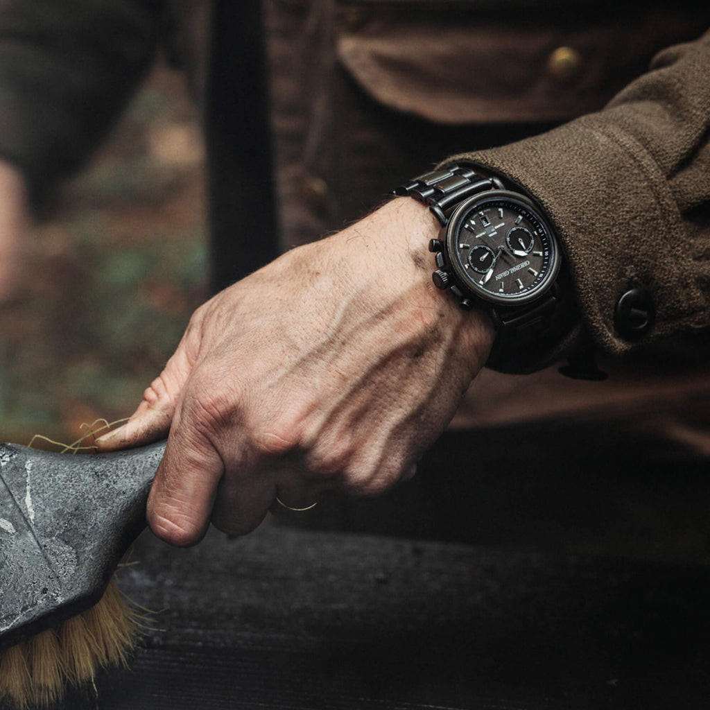 Military Stonewashed Steel Chrono 44mm