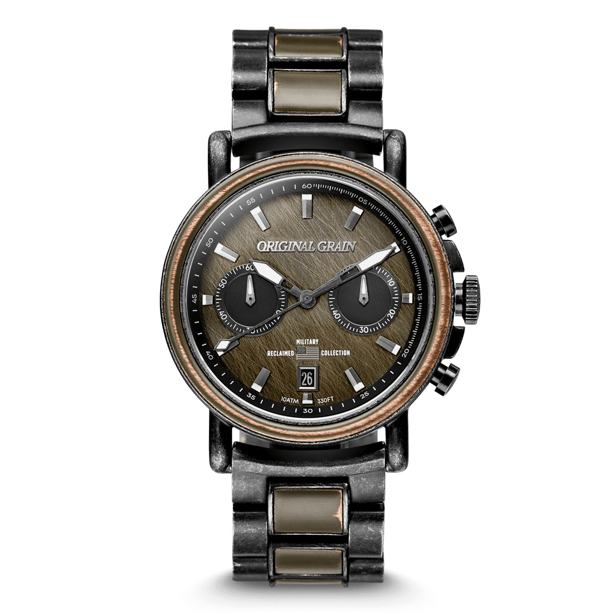 Military Stonewashed Steel Chrono 44mm