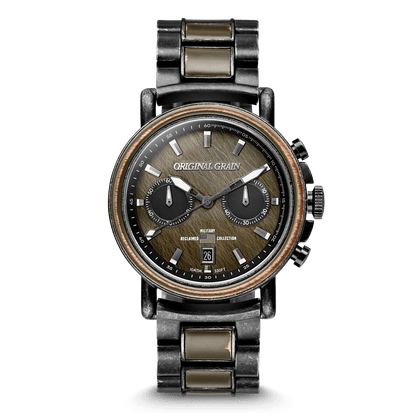 Military Stonewashed Steel Chrono 44mm