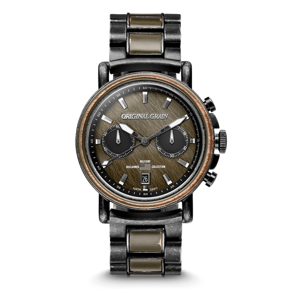 Military Stonewashed Steel Chrono 44mm