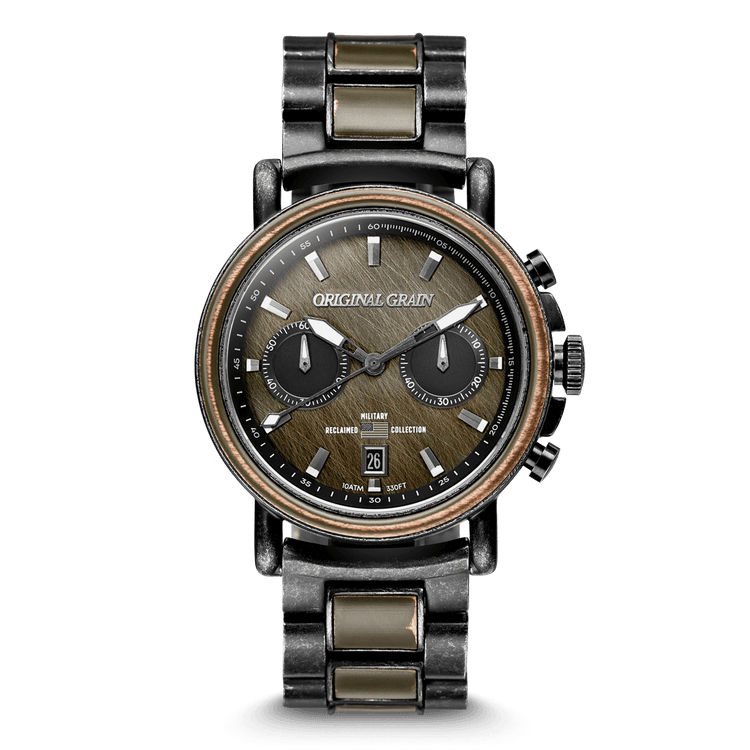 Military Stonewashed Steel Chrono 44mm
