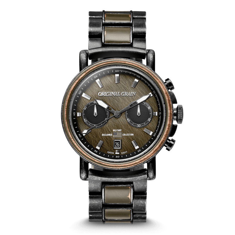Military Stonewashed Steel Chrono 44mm