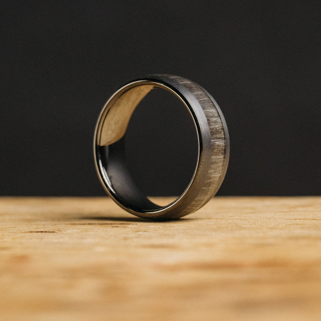 Military Gunmetal Single Barrel Ring