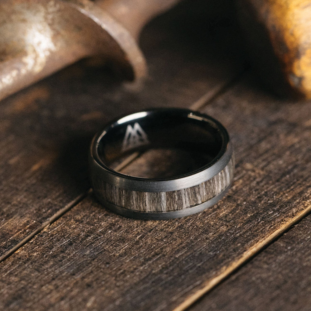 Military Gunmetal Single Barrel Ring
