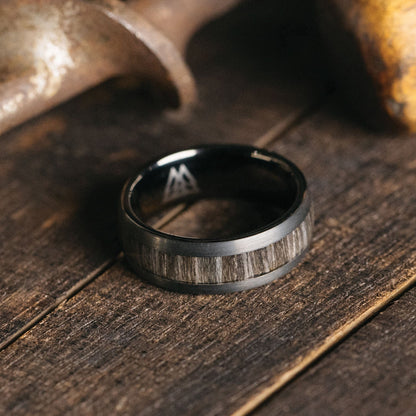 Military Gunmetal Single Barrel Ring