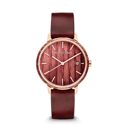 Wine Stained Oak Gold Modern Minimal 36mm