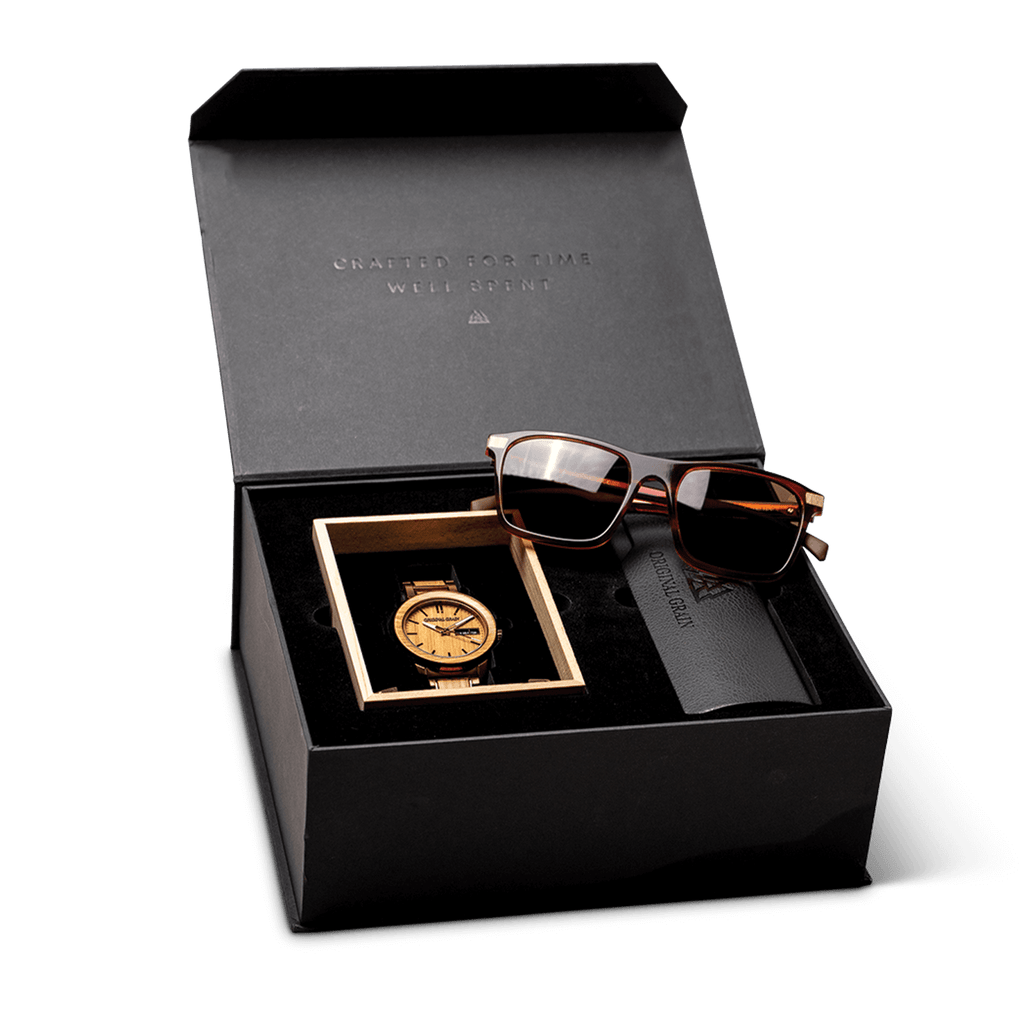 Whiskey Barrel 42mm + Whiskey Brown Sunglass Gift Kit