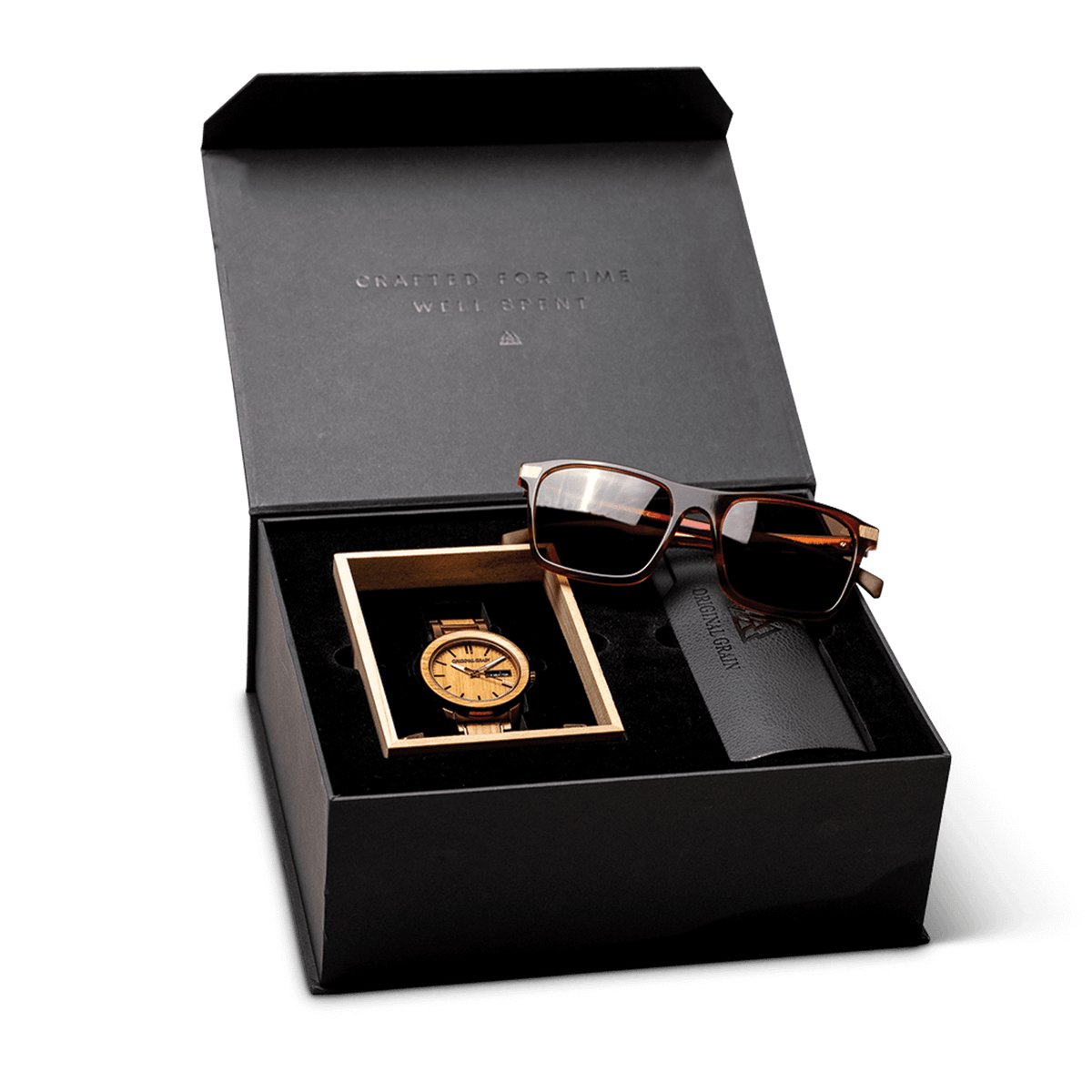 Whiskey Barrel 42mm + Whiskey Brown Sunglass Gift Kit