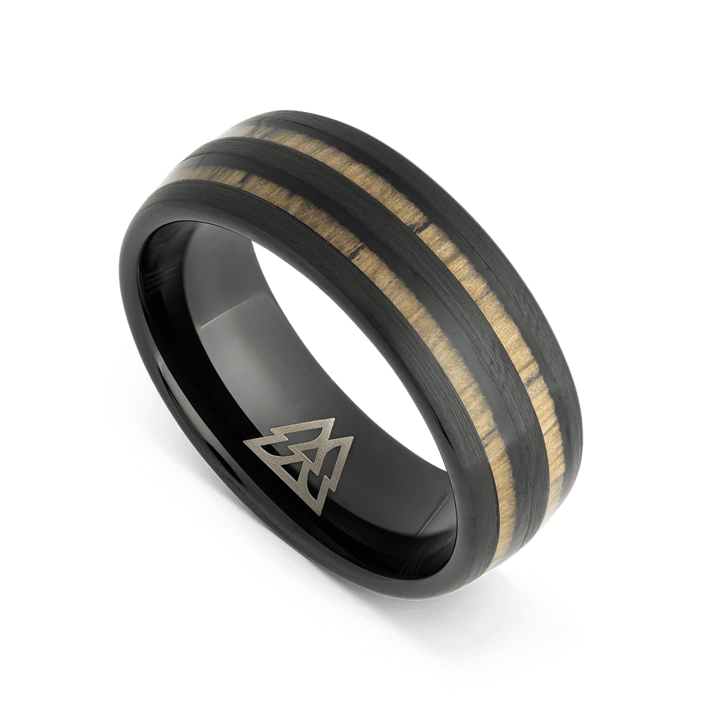 Whiskey Black Double Barrel Ring