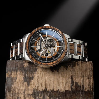 Charred Whiskey Silver Barrel Automatic 46mm