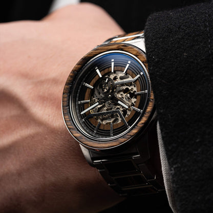 Charred Whiskey Silver Barrel Automatic 46mm