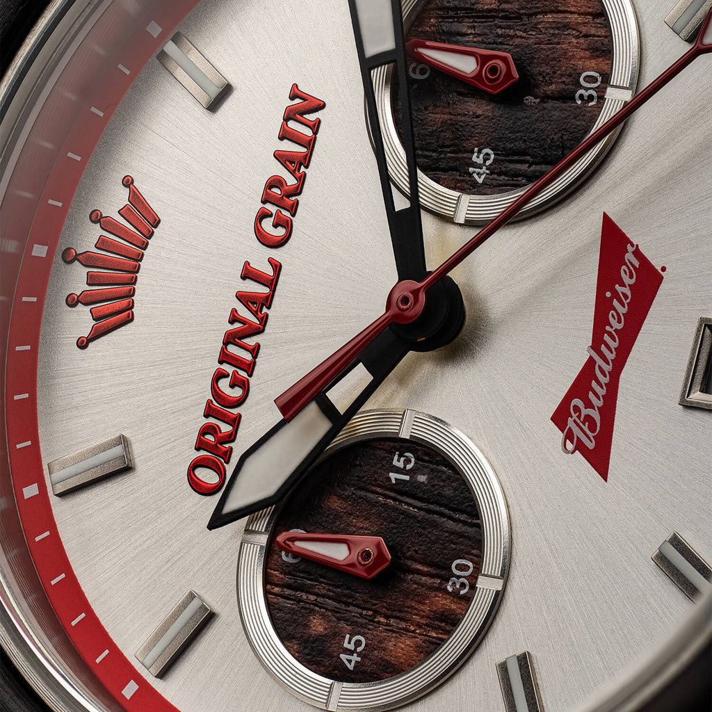 Budweiser King of Beers Silver Chrono 44mm