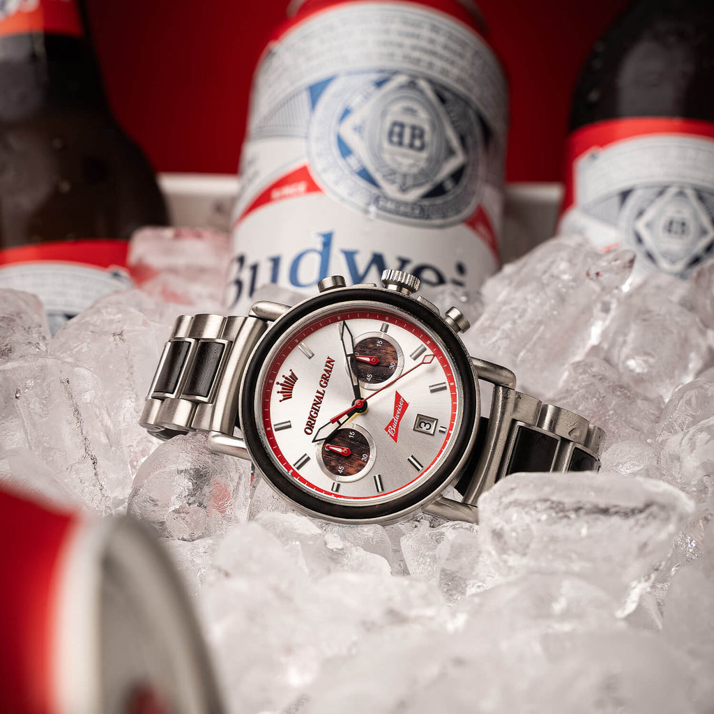 Budweiser King of Beers Silver Chrono 44mm